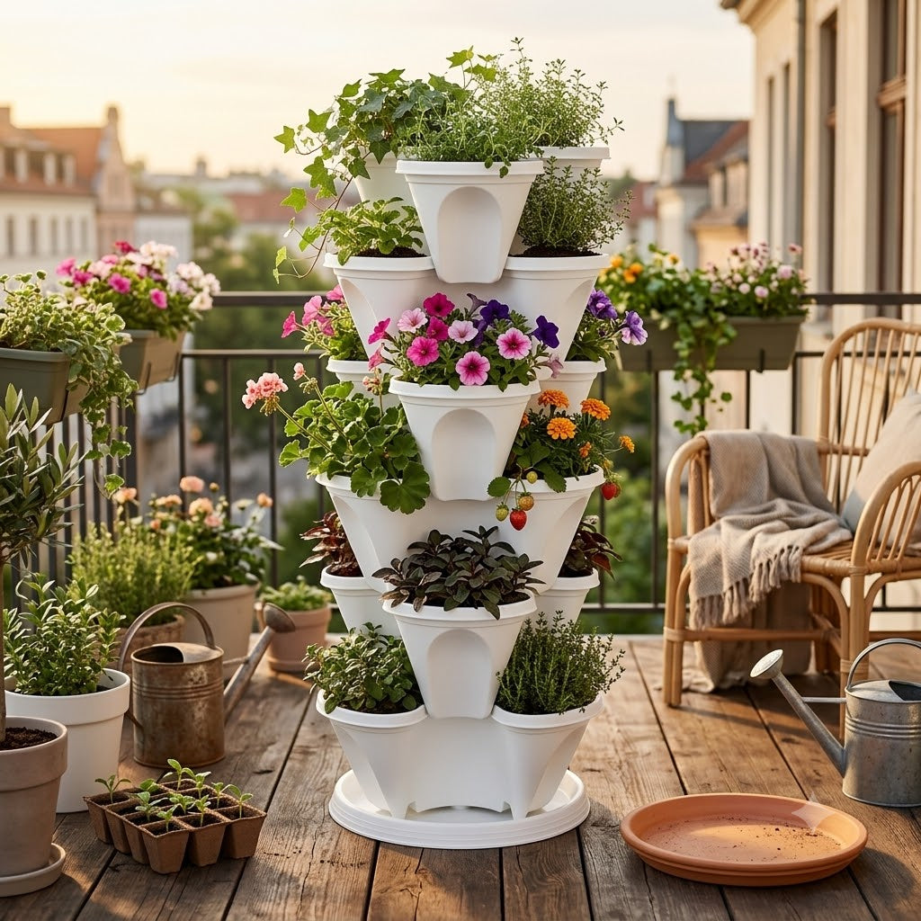 Grow 7 Plants in 1 Sq Ft: Vertical Tower Gardening for Small Spaces