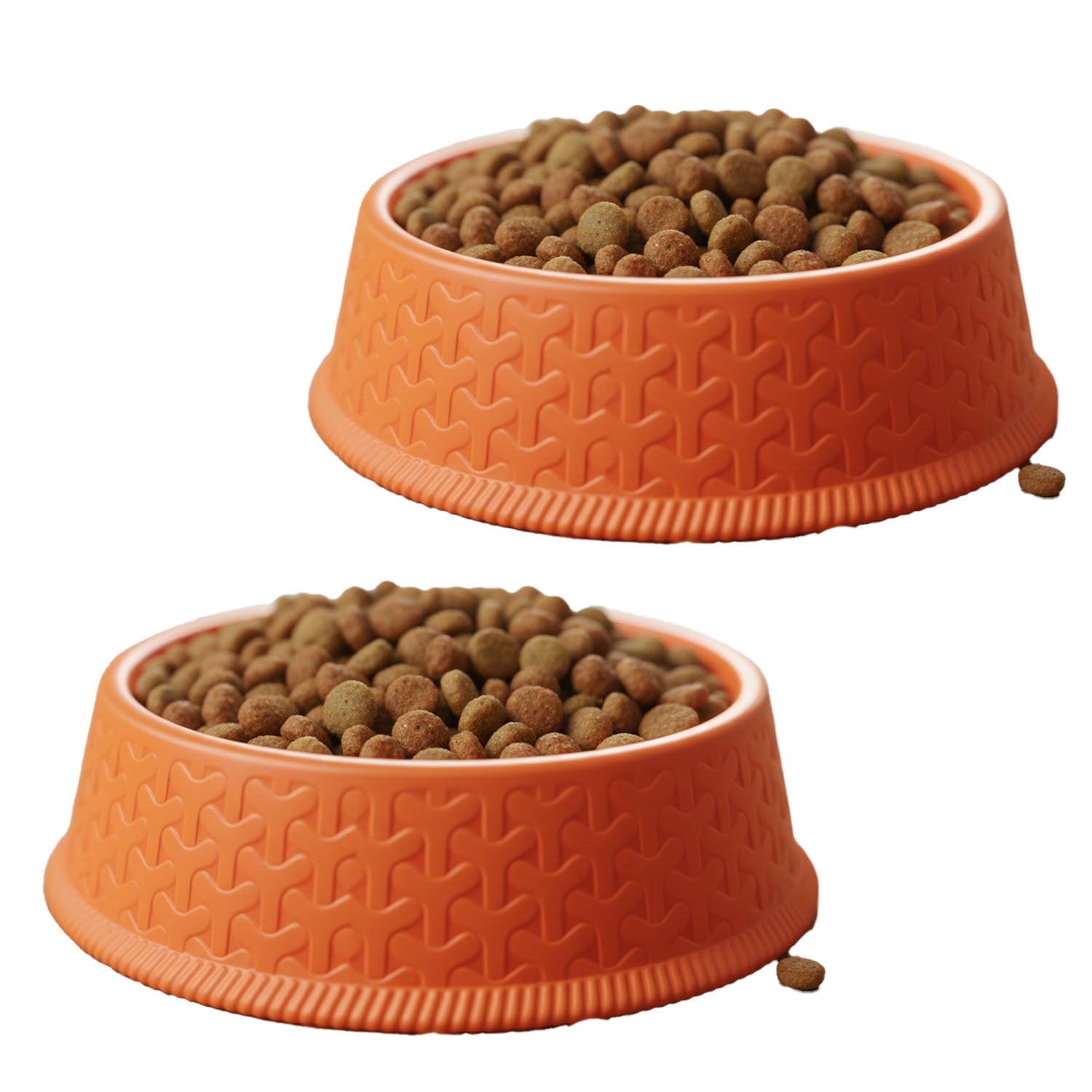 Round Plastic Cat & Dog Bowl, 5-Inch, Non-Slip Textured Base – Set of 3