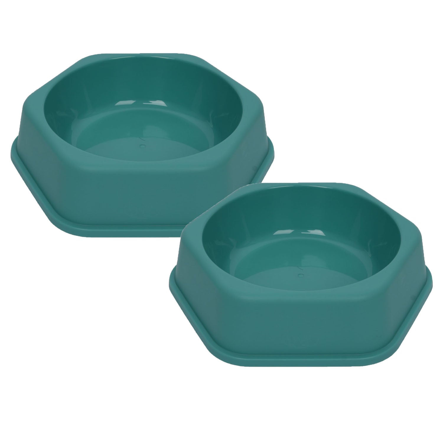 Round Pet Bowl 7.5 Inch – Anti-Slip Octagon Base Cat & Dog Food Bowl, Teal Blue
