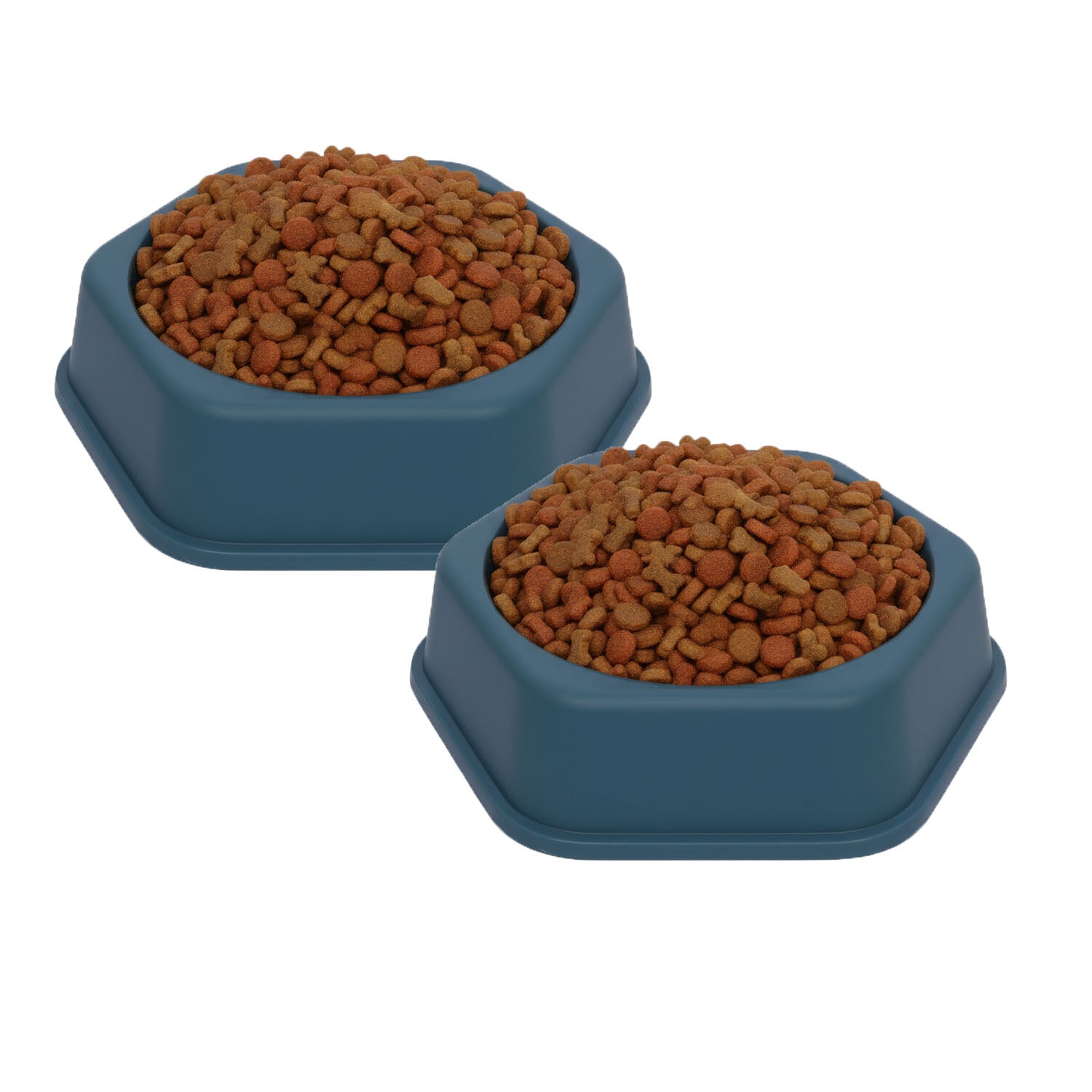 Round Plastic Pet Bowl, 5-Inch, Non-Slip Textured Base – Set of 3