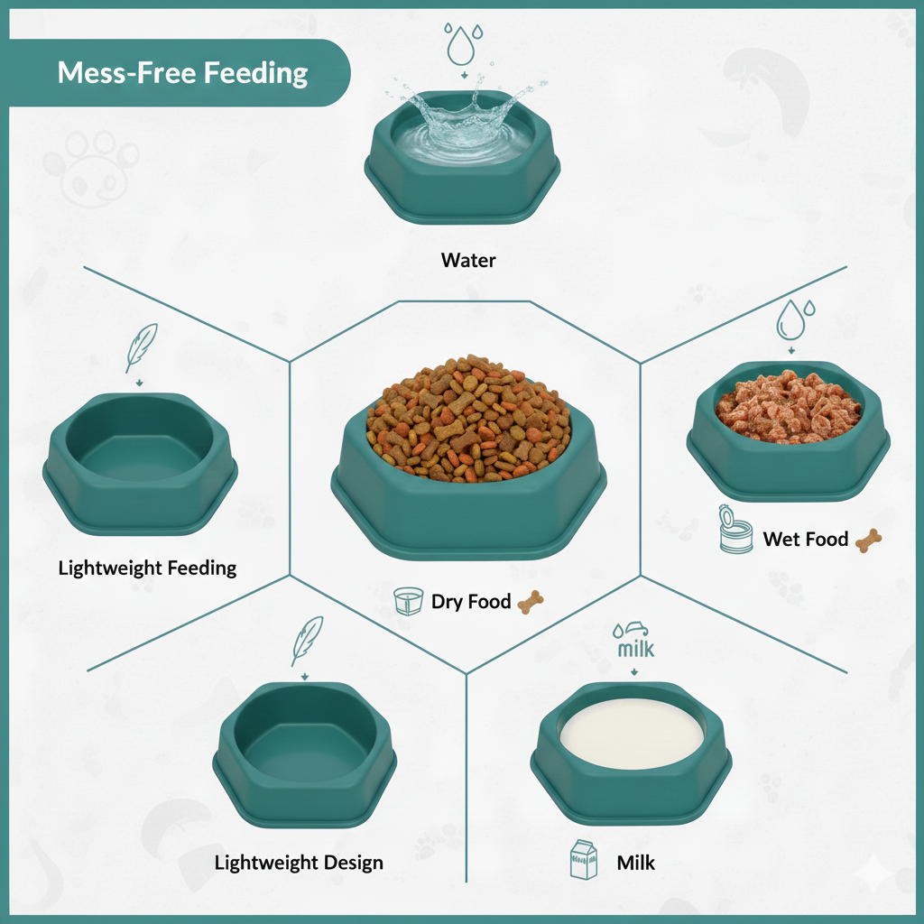 Dog Bowl, 7-Inch Non-Slip Pet Feeding Bowl, Set of 2