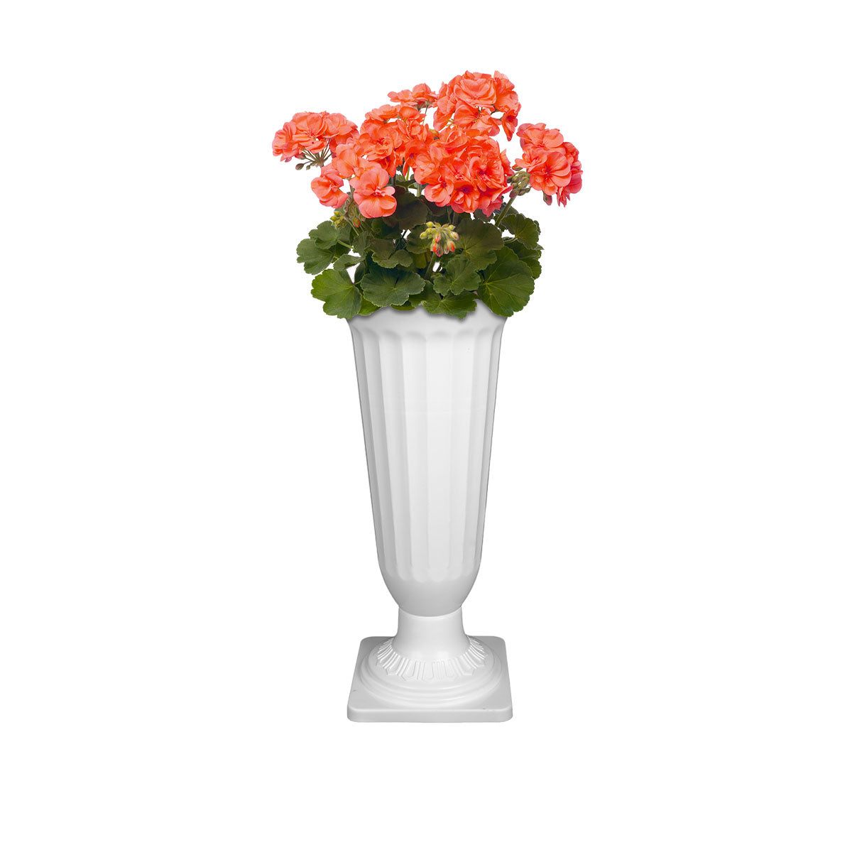 17 Inch White Frooti Plastic Flower Vases  Indoor Decor