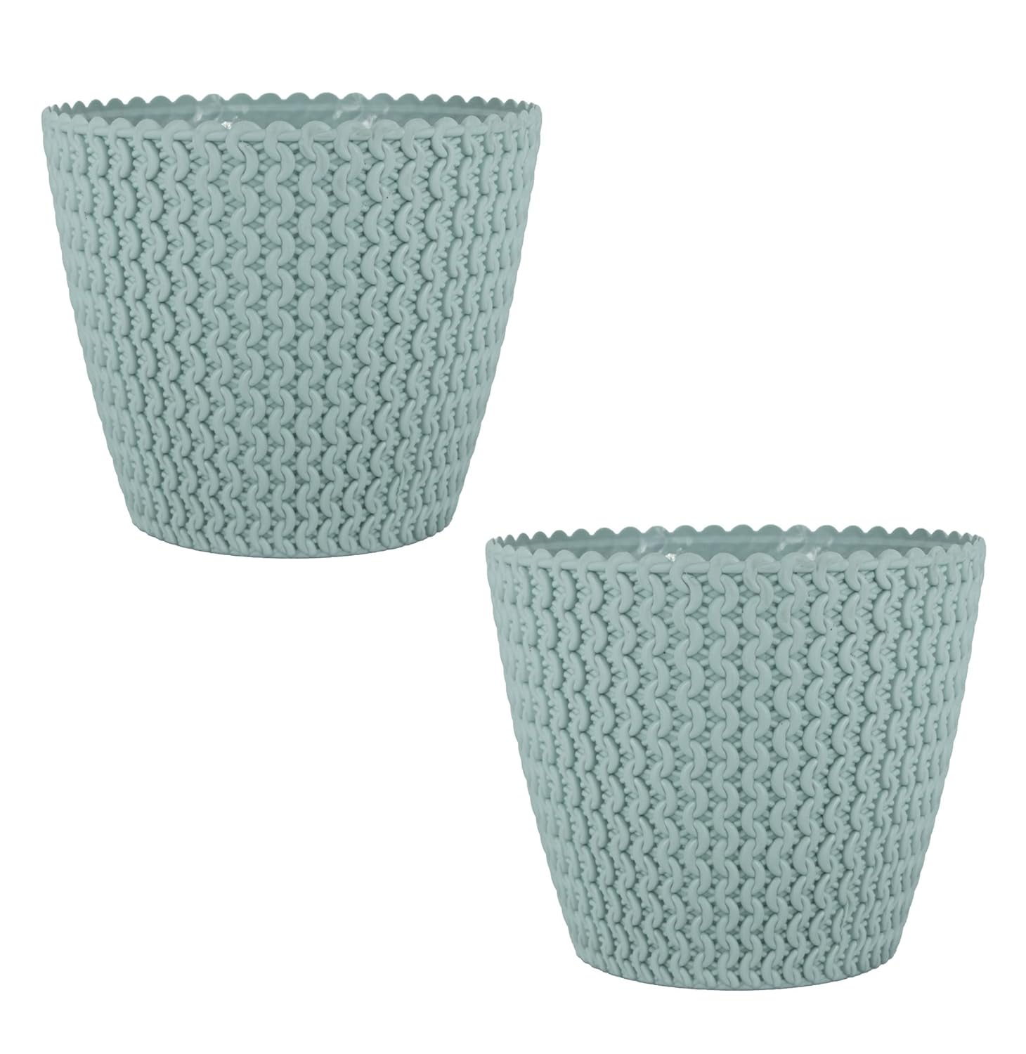 7 Inch Poppy Round Flower Pots  Set of 2