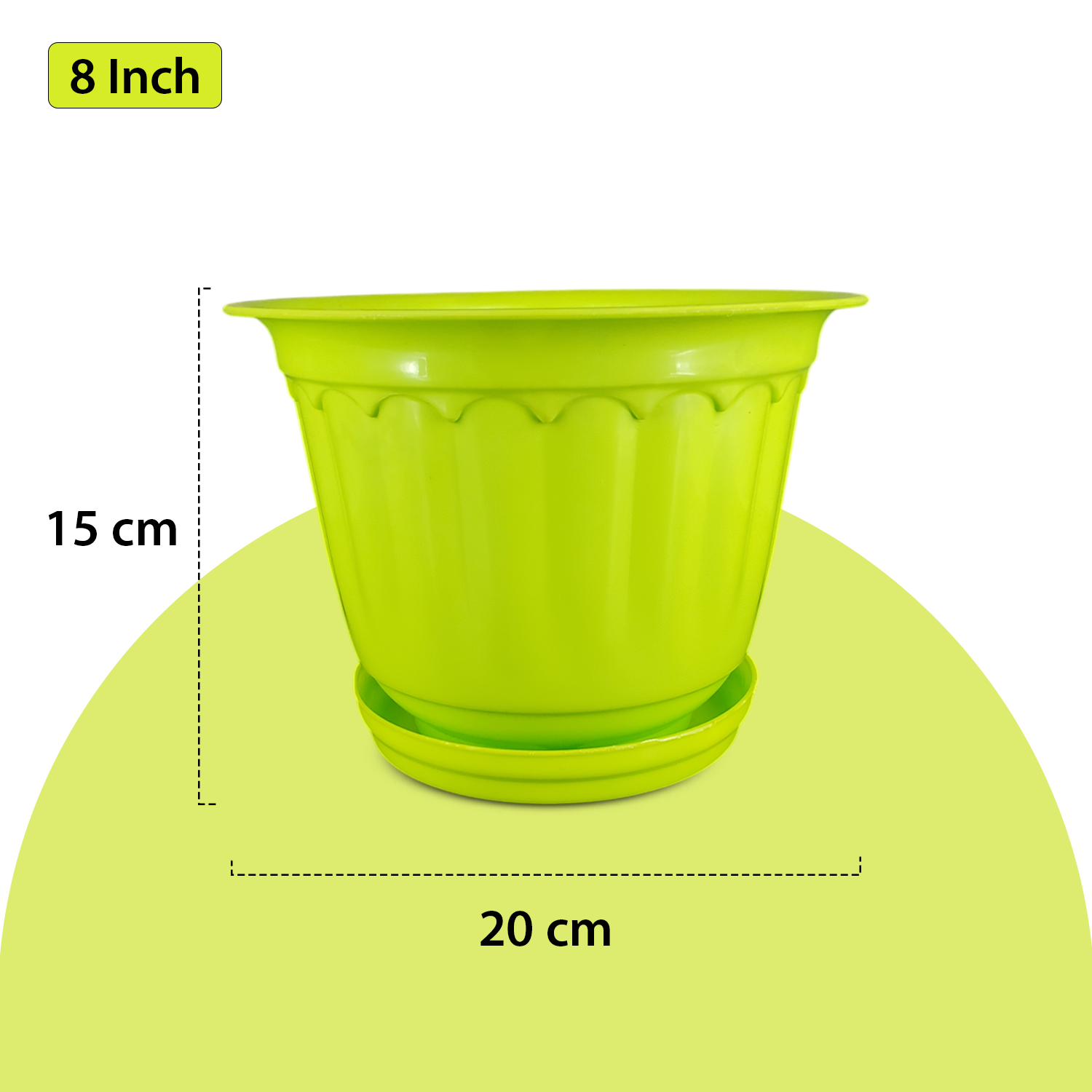 10 Inch Jasmine Planters with Drip Tray Home & Garden Decor (Set of 3)