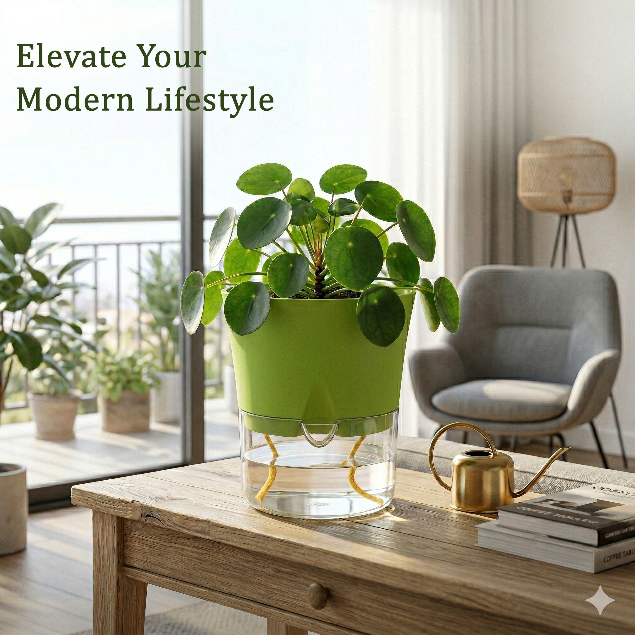 Austin 4" Round Minimalist Planter Pots (Set of 4)