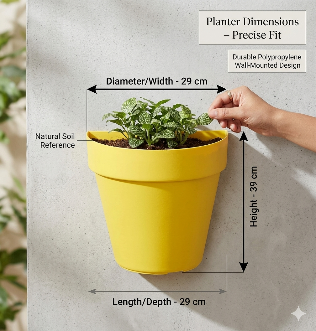 7 Inch Designer Wall Mount Hanging Planters (Set of 5, Multi) Stylish Hanging Pots for Indoor & Outdoor Decor