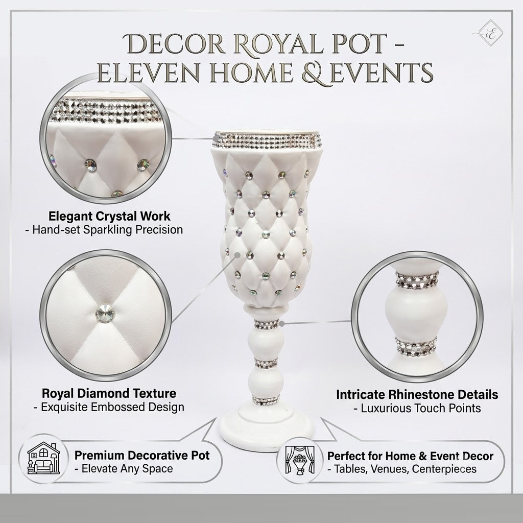 Décor Royal 36-Inch Gloss White Plant Pot – Modern Oversized Display Planter to Elevate Your Living Room, Patio, or Entryway