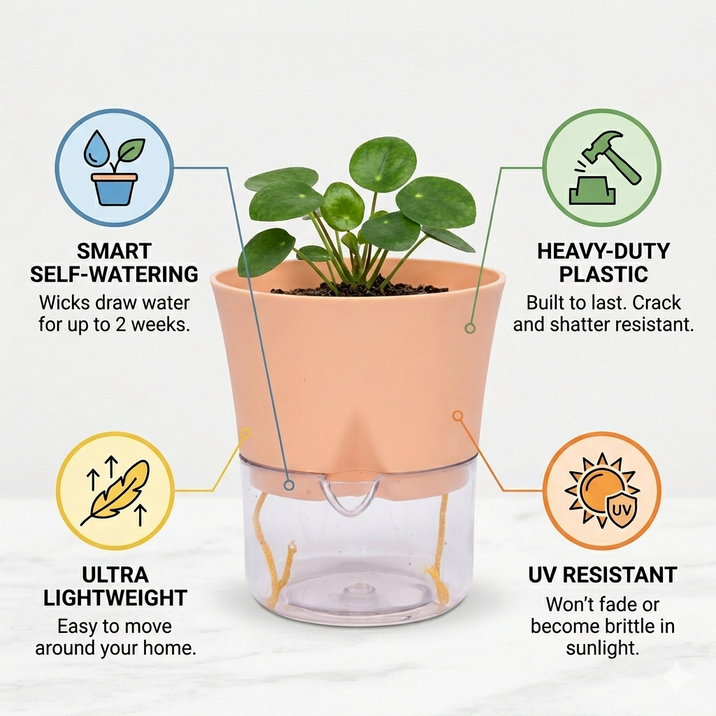 Austin 4" Round Minimalist Planter Pots (Set of 4)