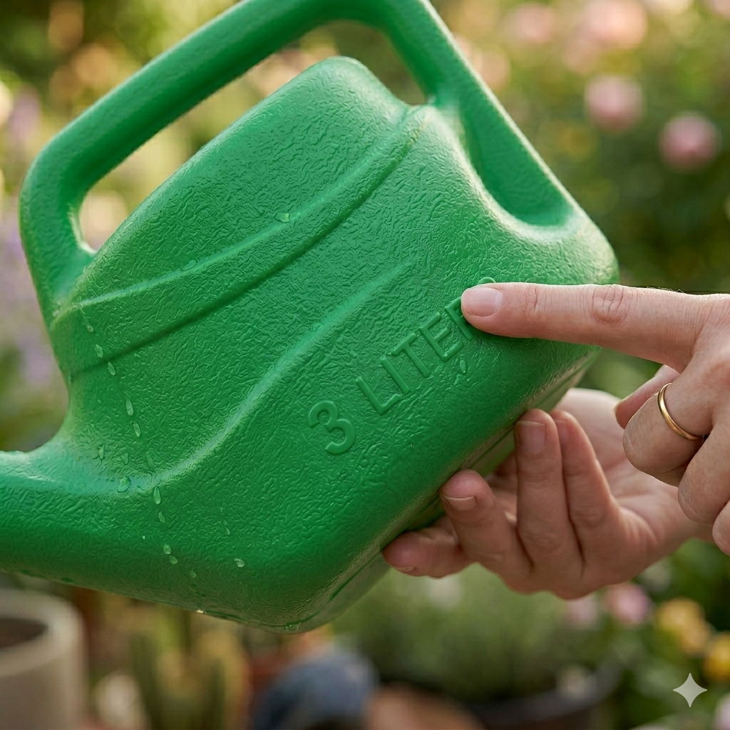 3L Green Plastic Watering Can with Spray Nozzle  For Plants, Flowers & Garden Beds