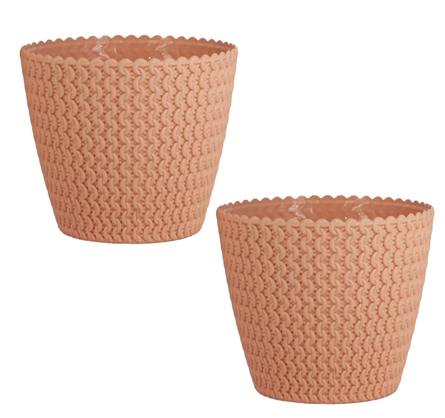 7 Inch Poppy Round Flower Pots  Set of 2
