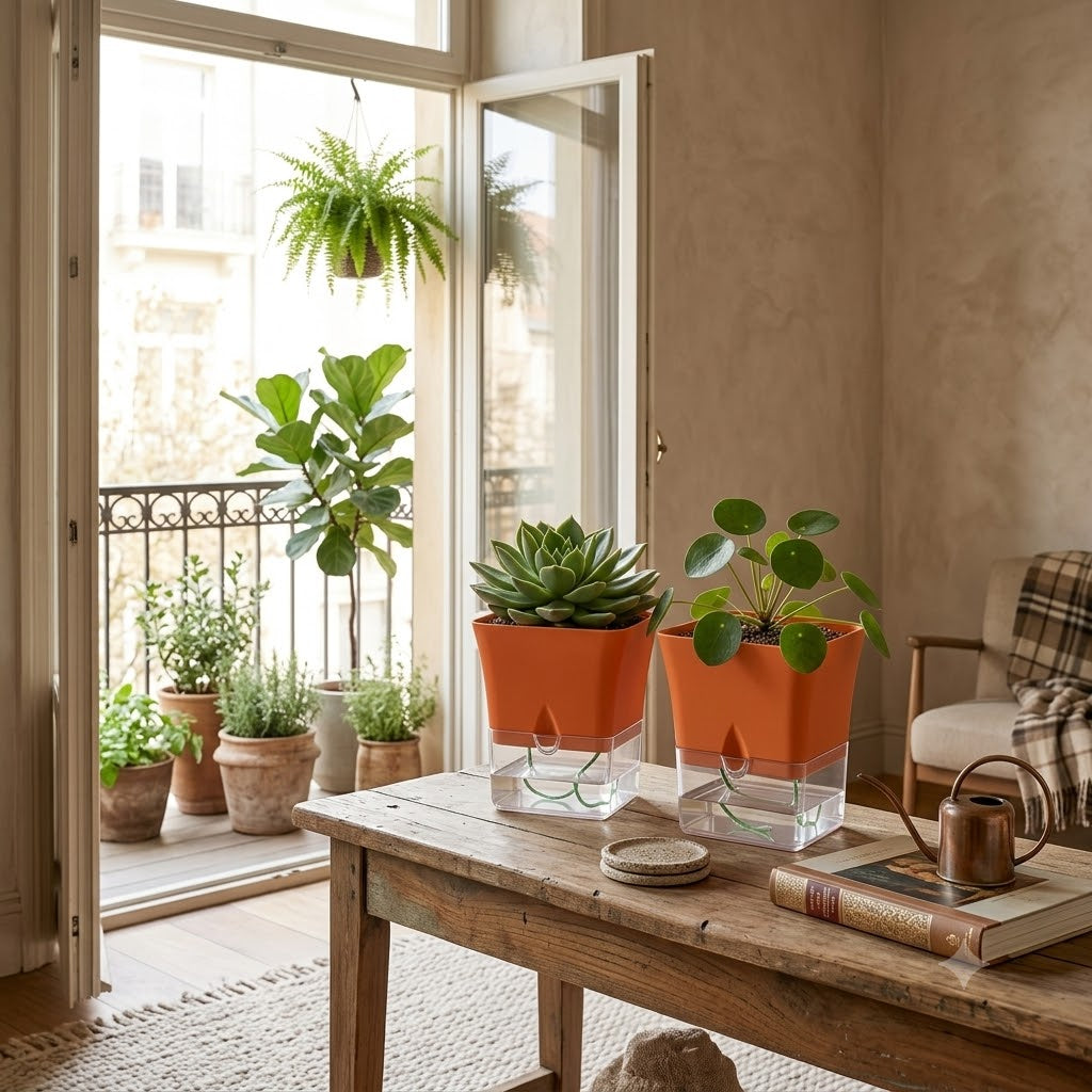 Austin 5-Inch Square Plant Pots Set of 2