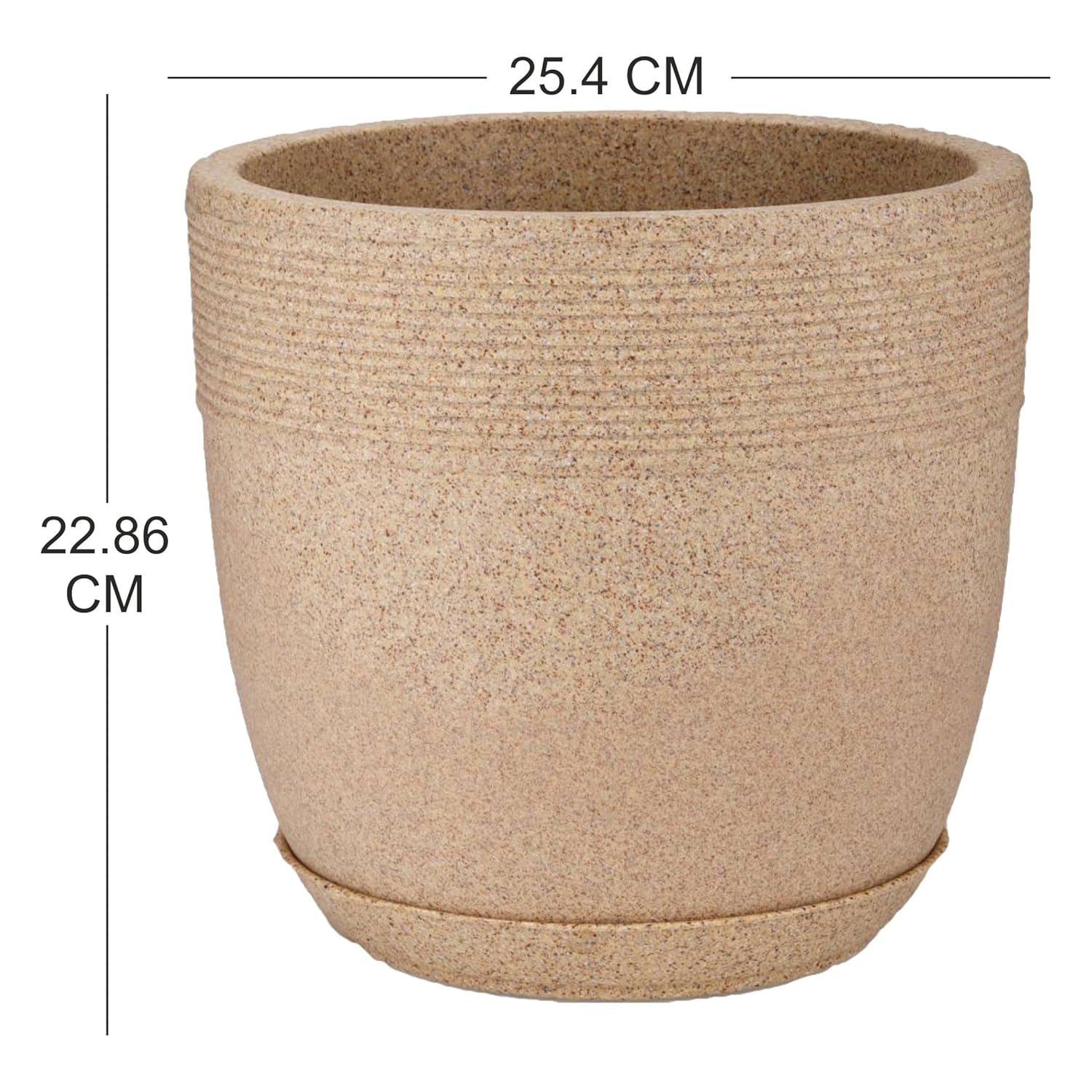 10 Inch Roto Moulded Flower Pot with Tray