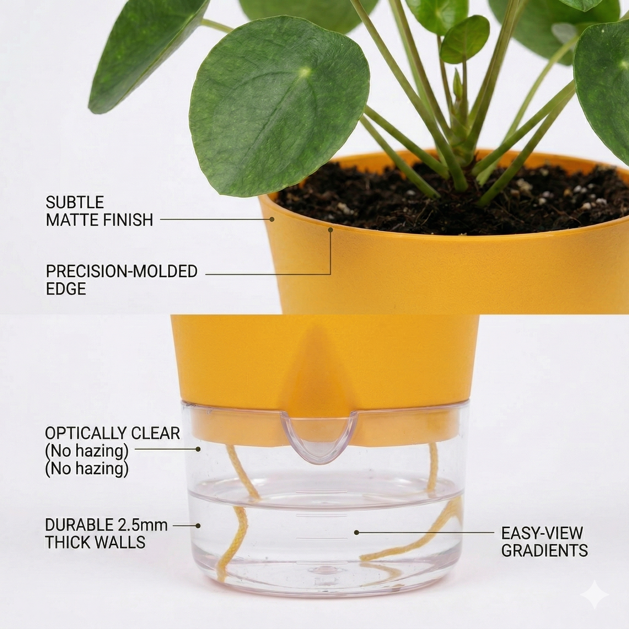 Austin 4" Round Minimalist Planter Pots (Set of 4)