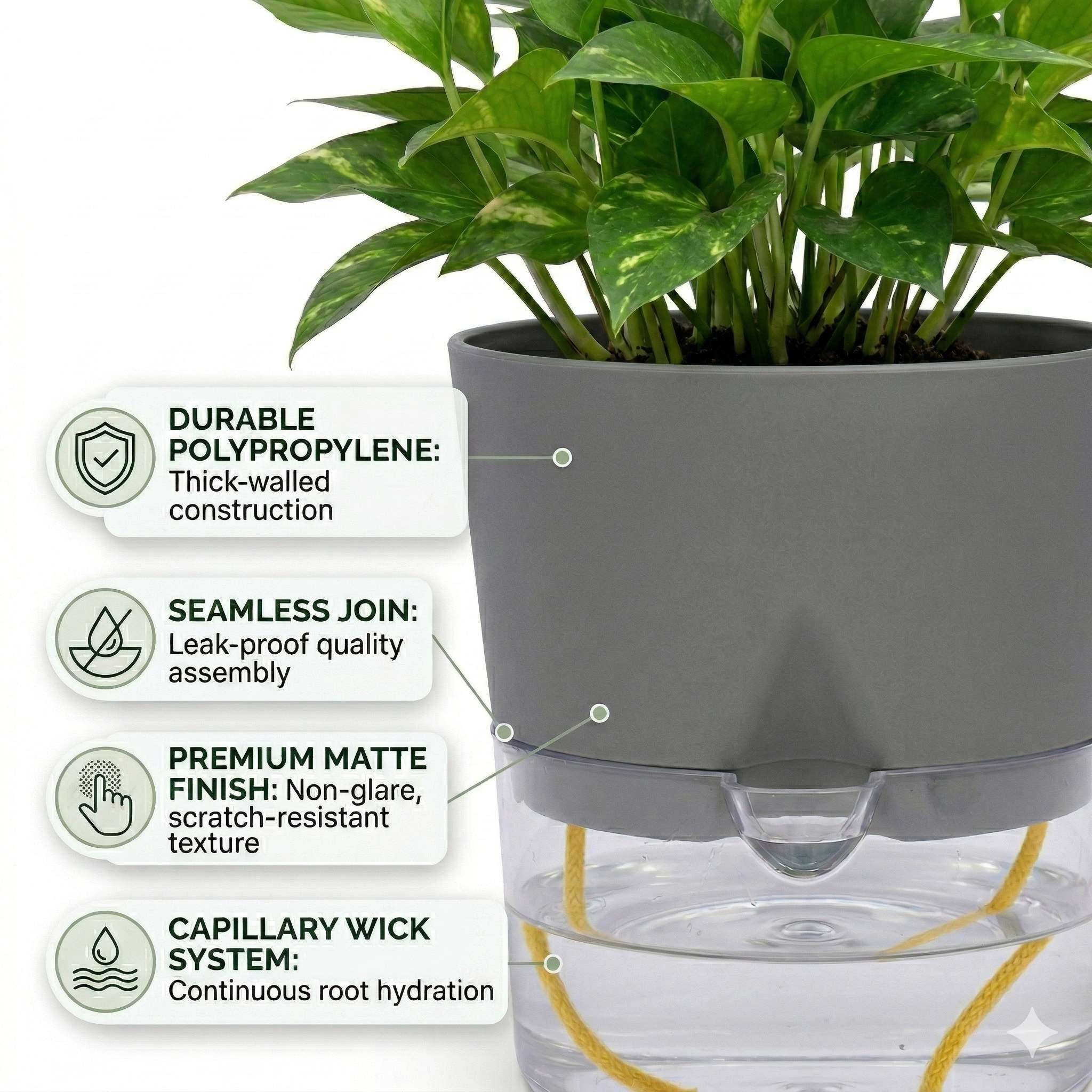 Austin 5-Inch Round Ceramic Pot Set (Set of 2)