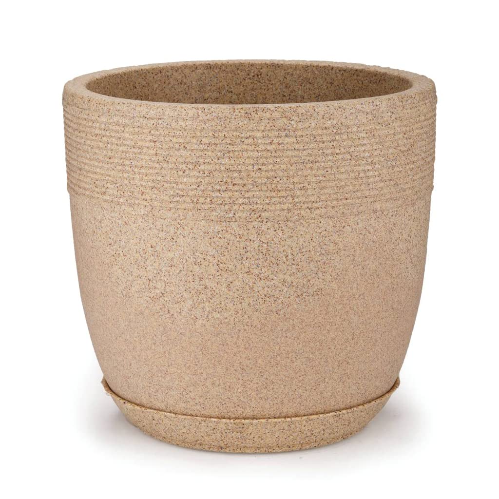 10 Inch Roto Moulded Flower Pot with Tray