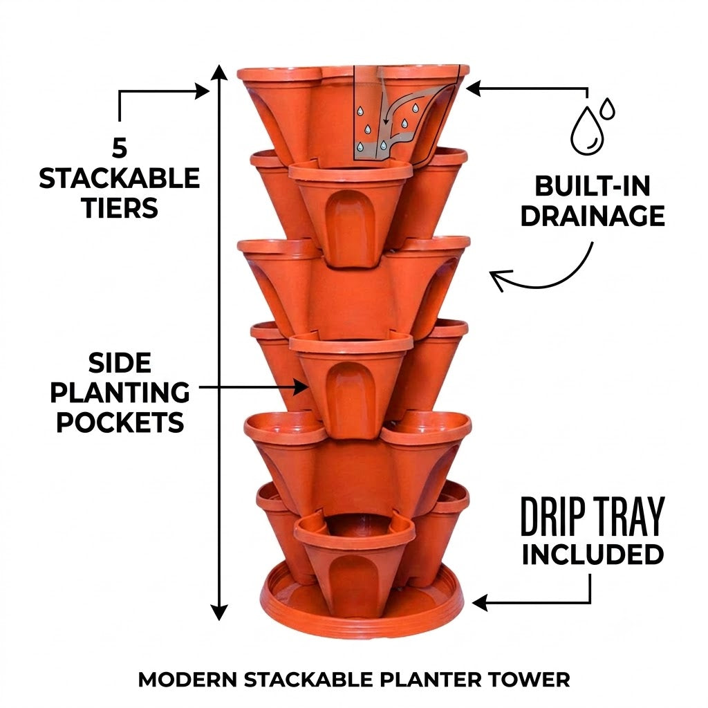 Stack A Pot Hanging Planters 7 Piece Space Saving Design