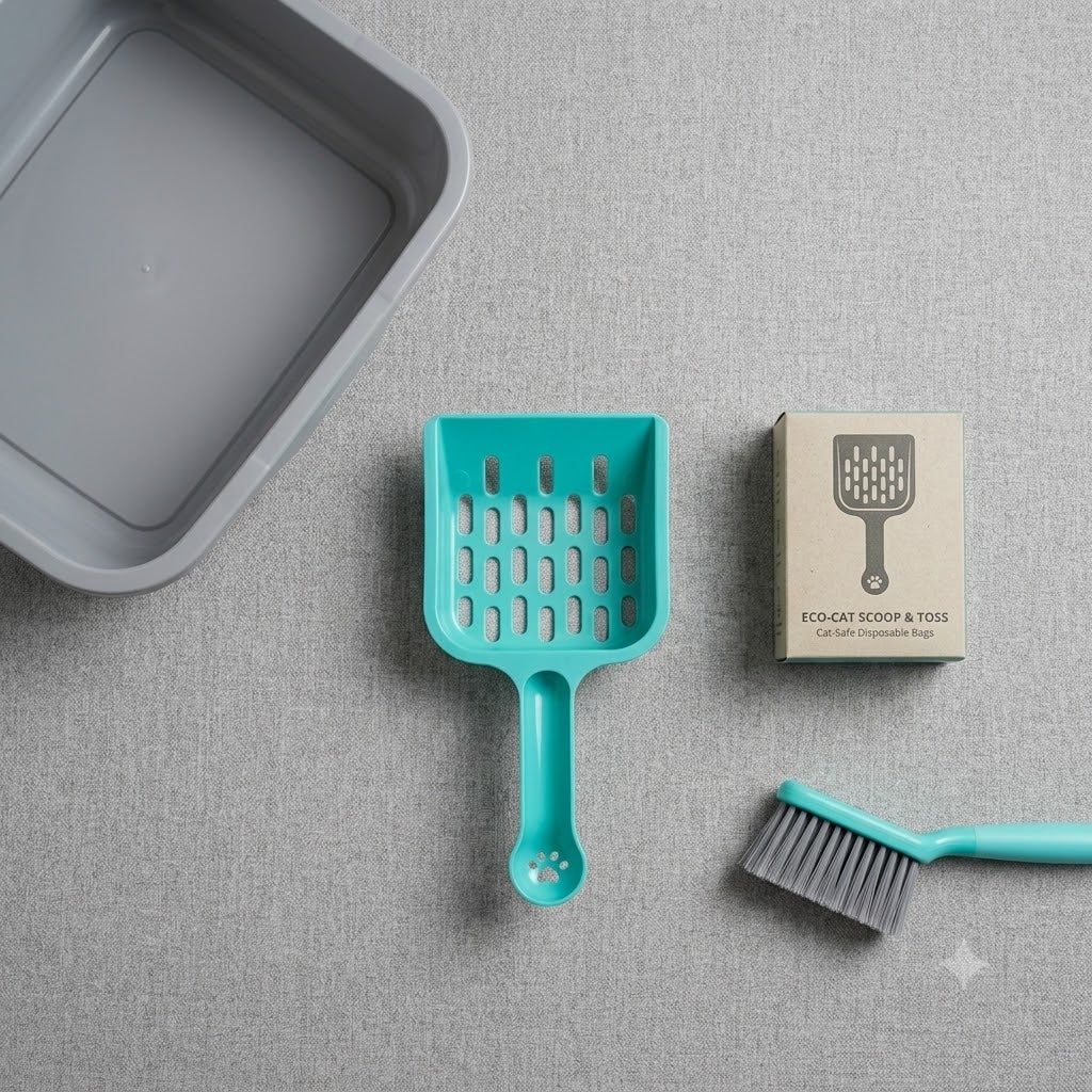 Premium Plastic Cat Litter Scoop with Deep Shovel & Fine Sifting Slots