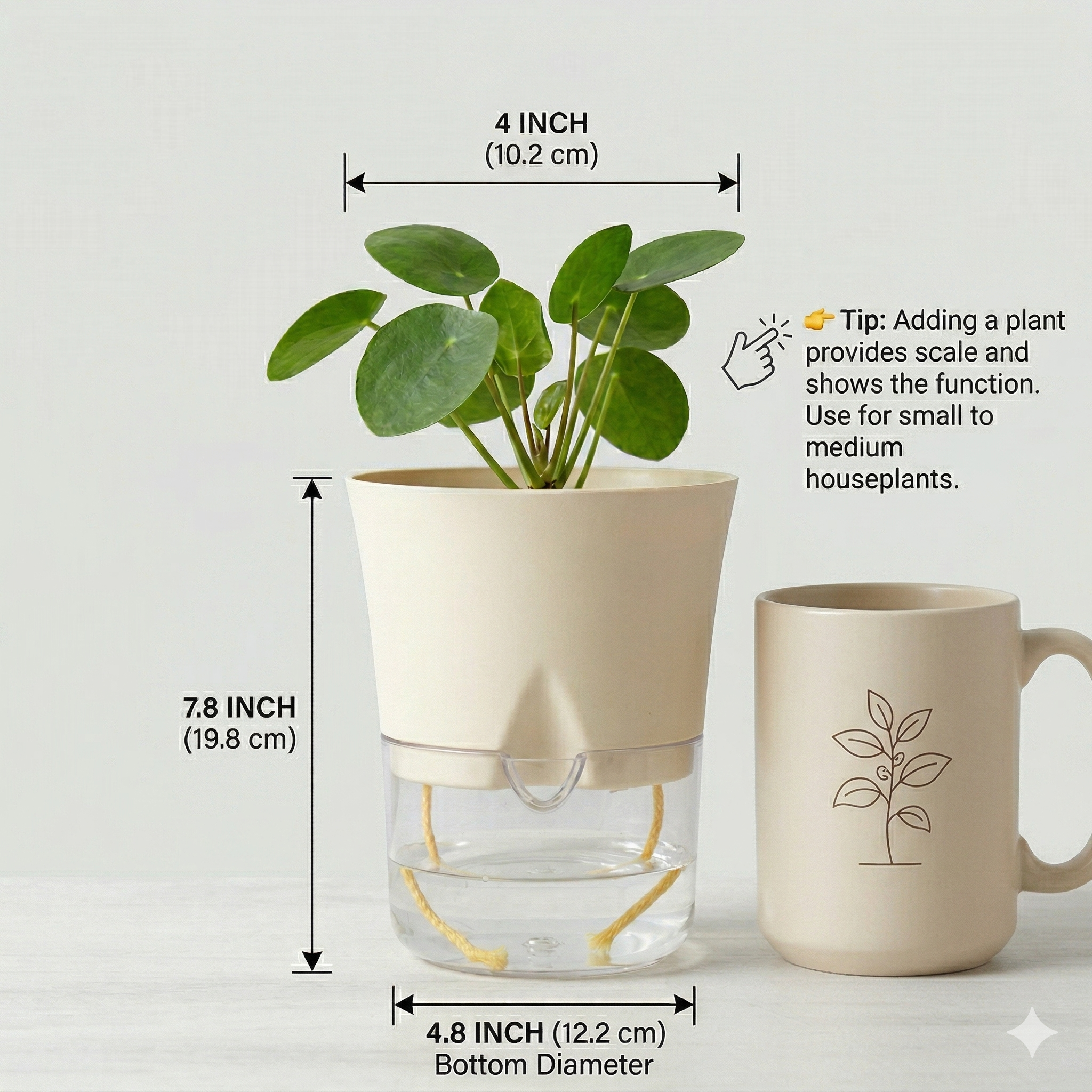 Austin 4" Round Minimalist Planter Pots (Set of 4)