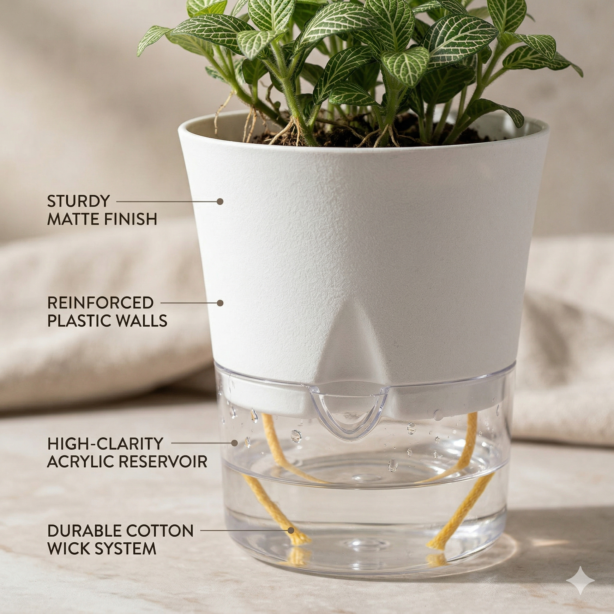Austin 5-Inch Round Ceramic Pot Set (Set of 2)
