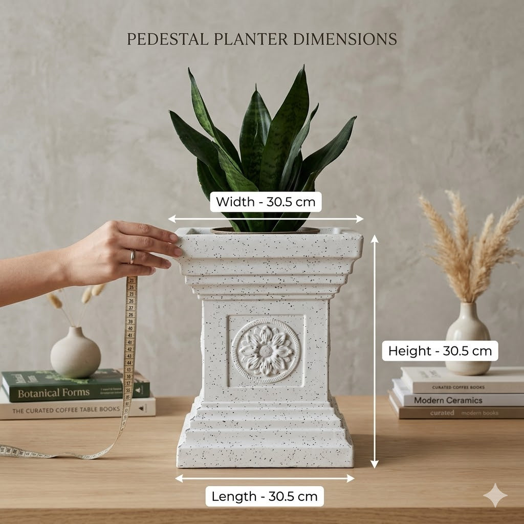 Jaguar 12" Grey Granite Tulsi Pot – Bringing Modern Minimalist Elegance to Your Sacred Rituals