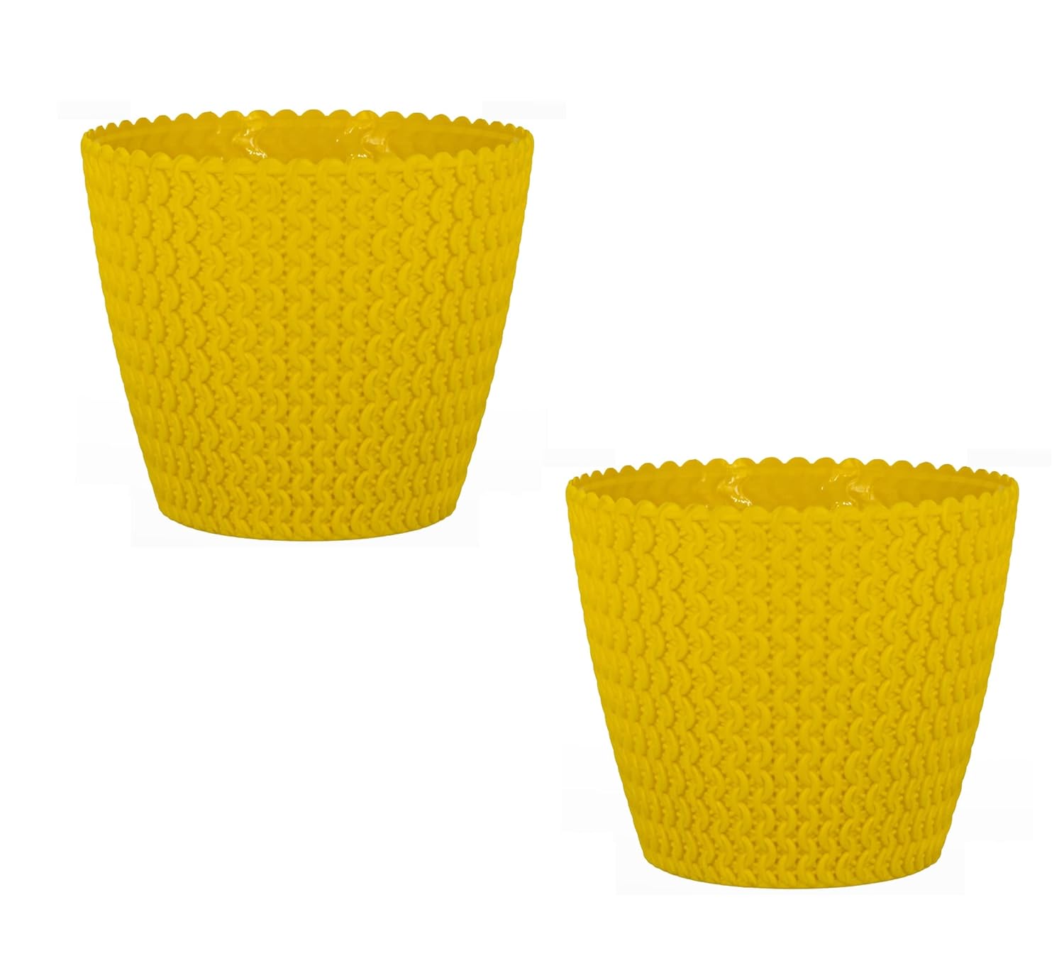 7 Inch Poppy Round Flower Pots  Set of 2