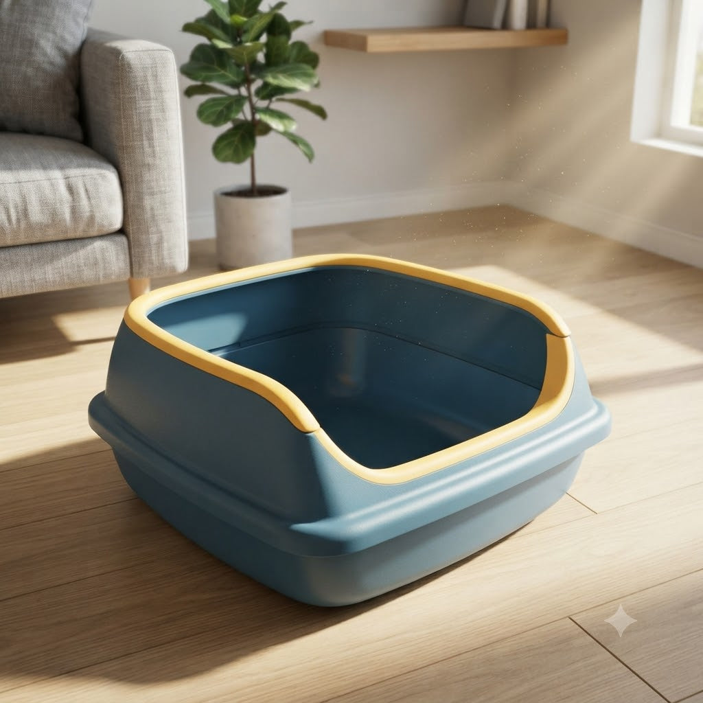 Cat Litter Box Small 14.5 Inch Violet with Scoop