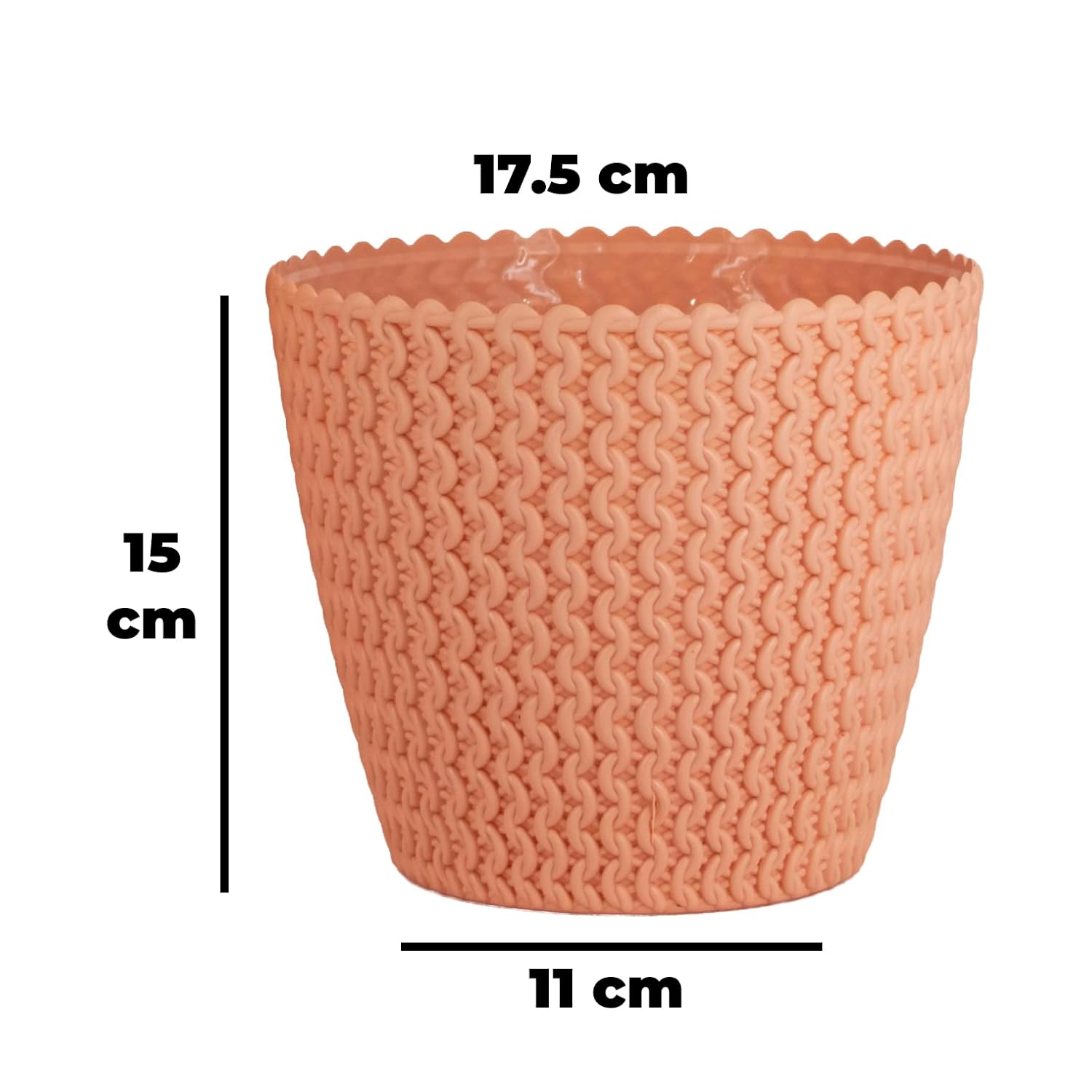 7 Inch Poppy Round Flower Pots  Set of 2