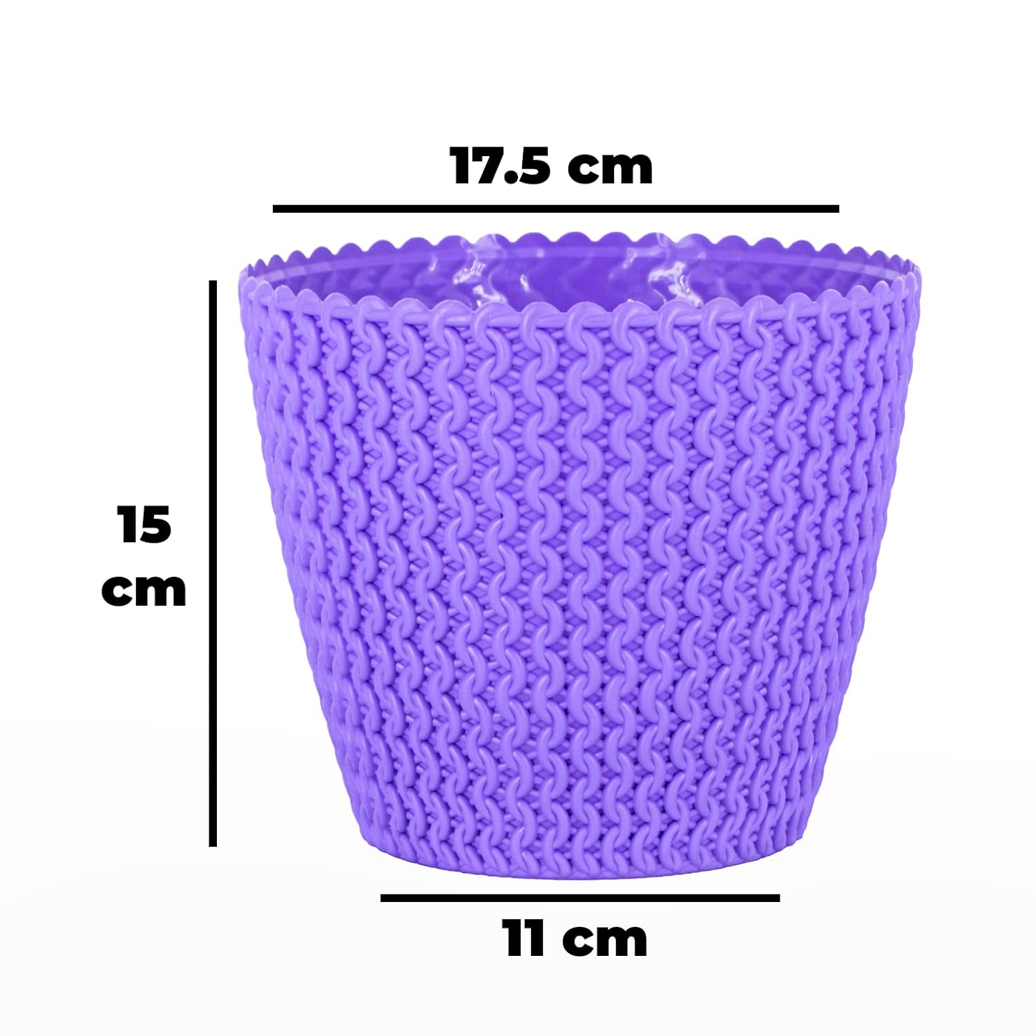 7 Inch Poppy Round Flower Pots  Set of 5