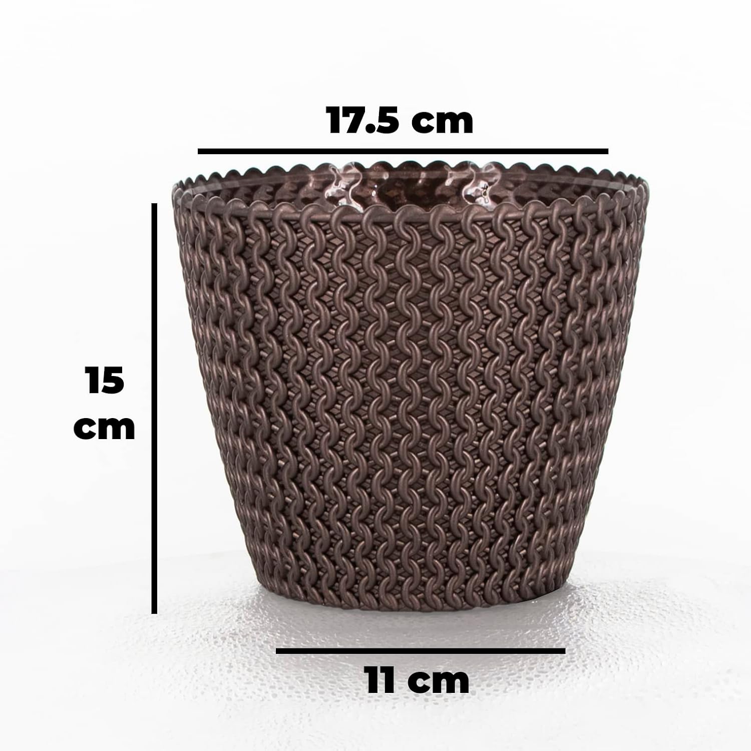 7 Inch Poppy Round Flower Pots  Set of 2