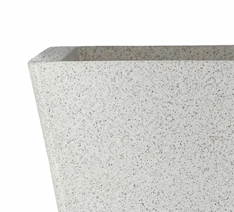 10 Inch Square Greece Marble Look Flower Pot with Tray