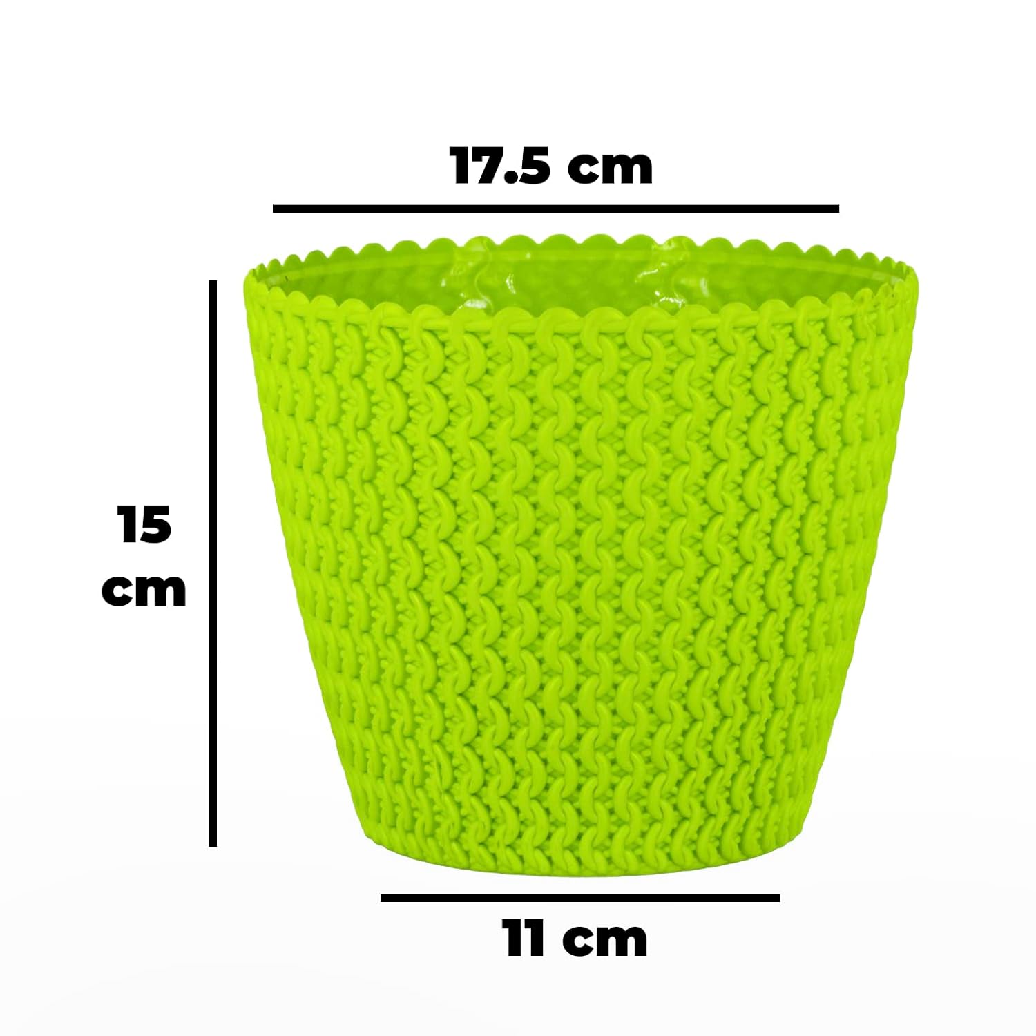 7 Inch Poppy Round Flower Pots  Set of 5