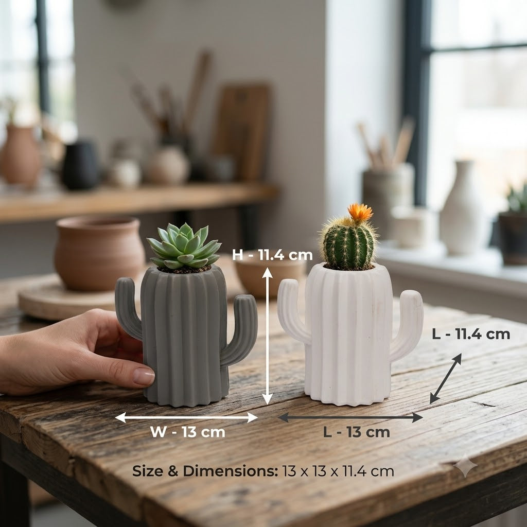 Cactus Shape Vase for Table Décor 5 Inch Set Of 4