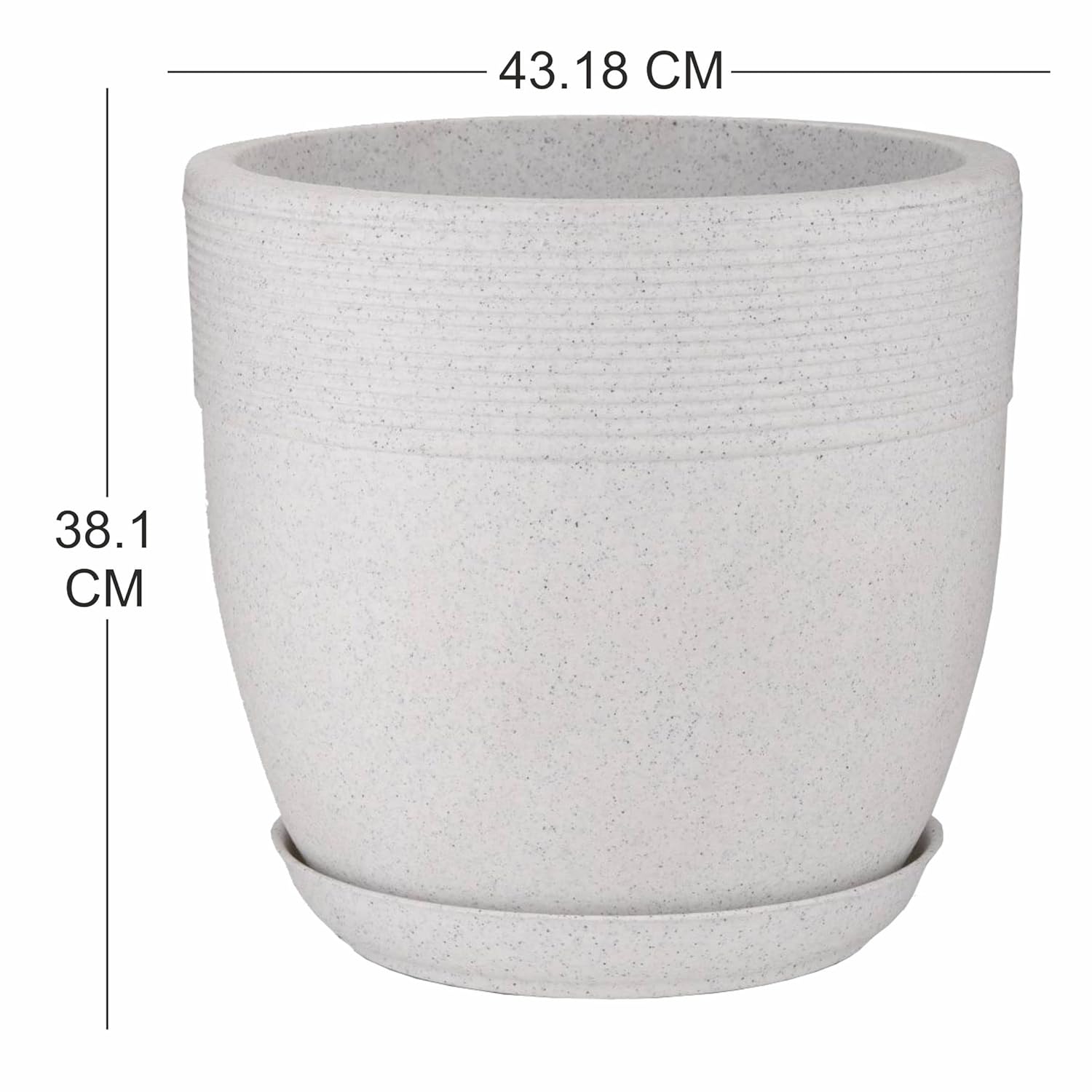 Set of 4 Roto Moulded Flower Pots with Trays (10 Inch,12 Inch,15 Inch & 17 Inch)