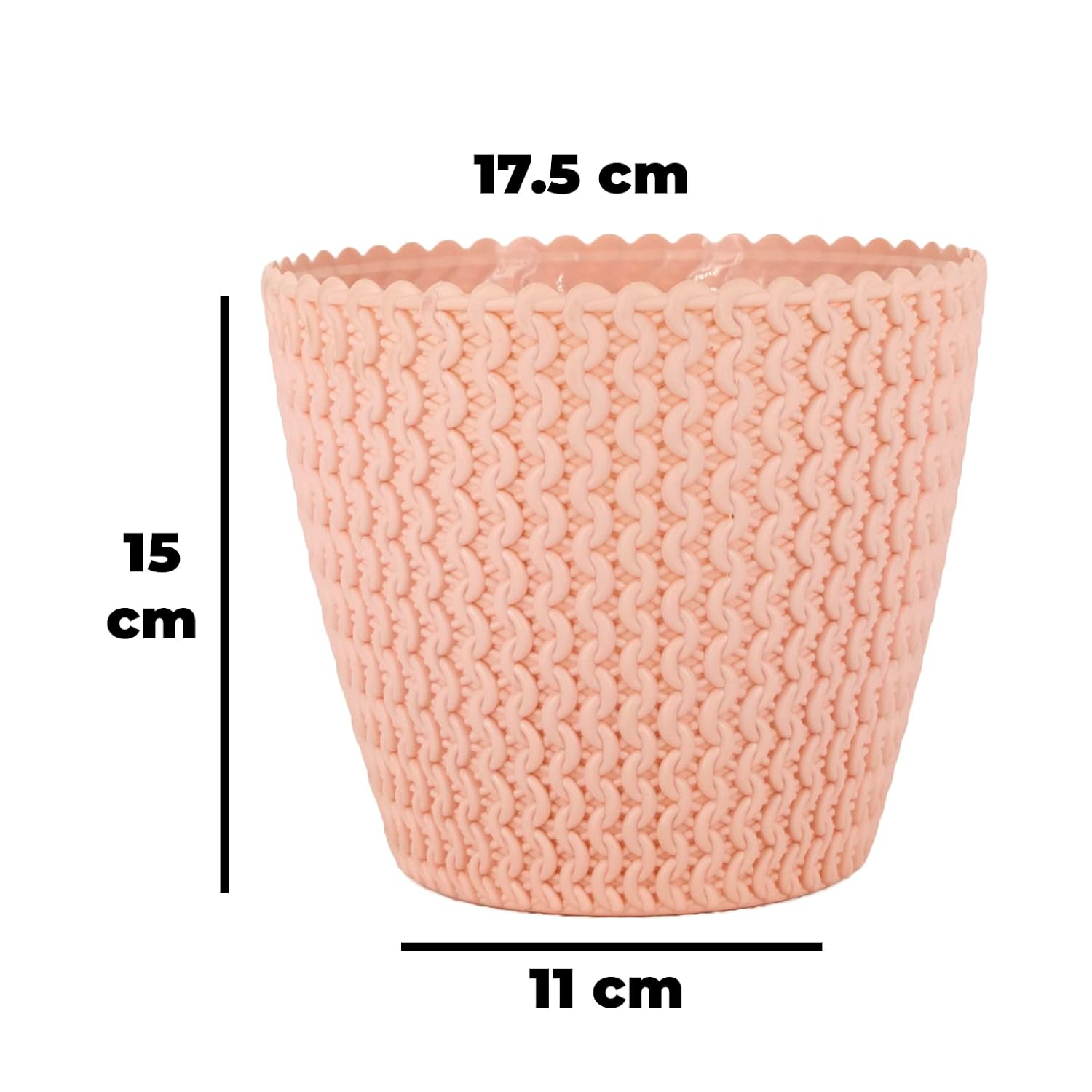 7 Inch Poppy Round Flower Pots  Set of 2