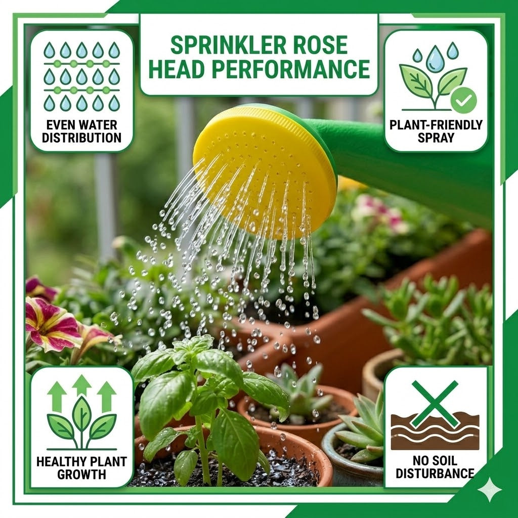 3L Green Plastic Watering Can with Spray Nozzle  For Plants, Flowers & Garden Beds