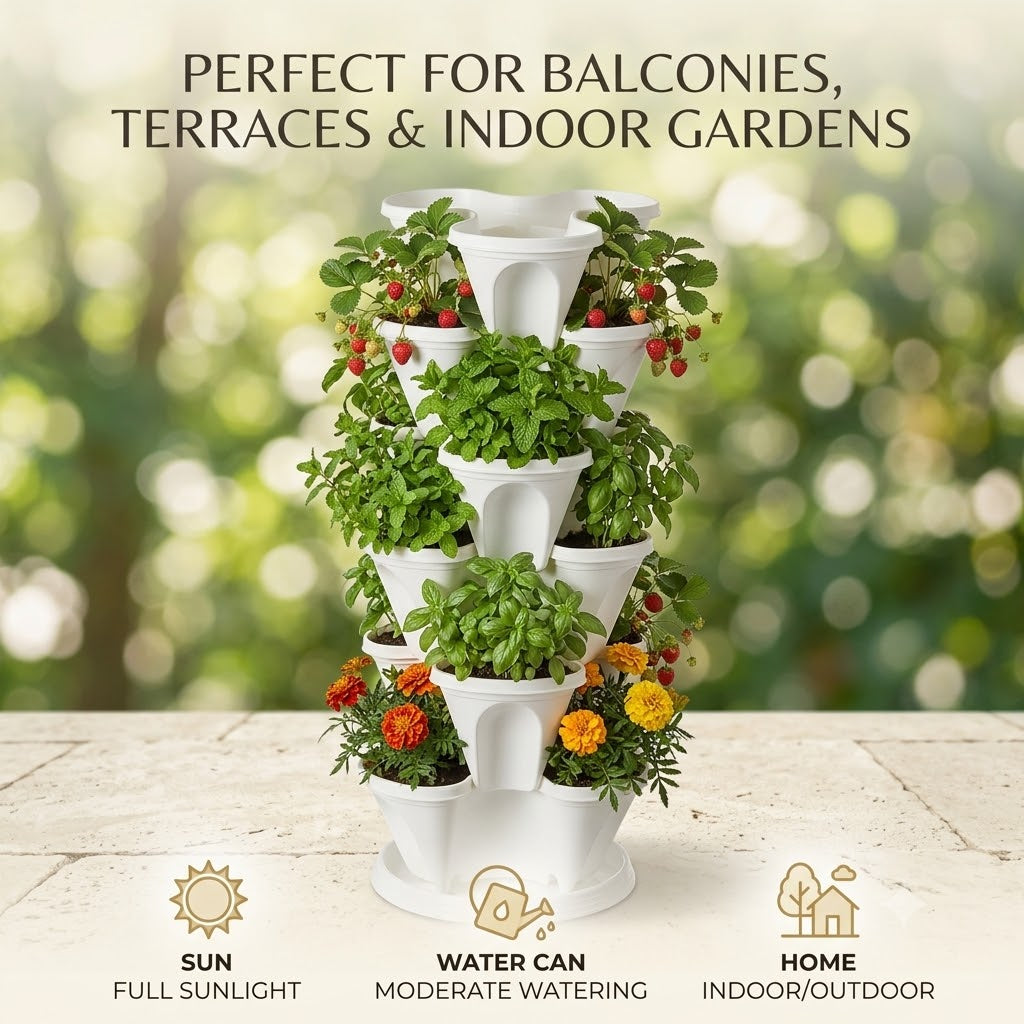 Stack A Pot Hanging Planters 7 Piece Space Saving Design
