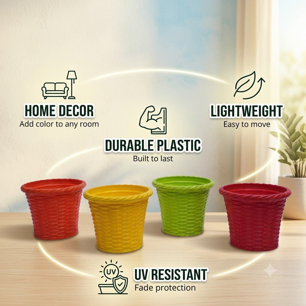 Shining Pot 6 inch (15 cm) Mix Fresh Set of 4 - Vibrant Decorative Planters