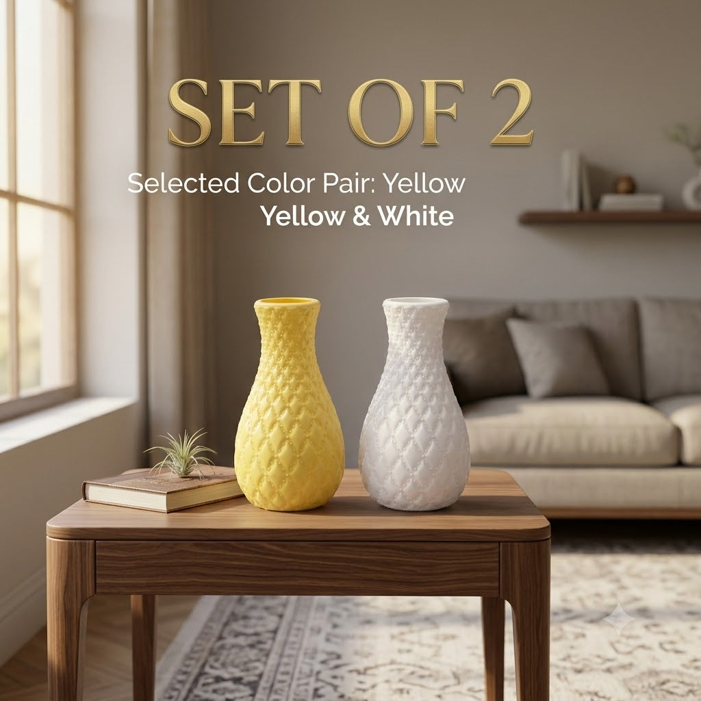 Elegant Beauty Planter Vase Set of 2 – Premium Mix Color Decorative Pots