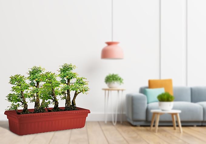Rectangle Plastic Planter Pots for Plants – 25 Inch Trough Pots (Set of 3) | 100% Virgin Plastic Flower Pots for Home, Office, Balcony & Garden Decor