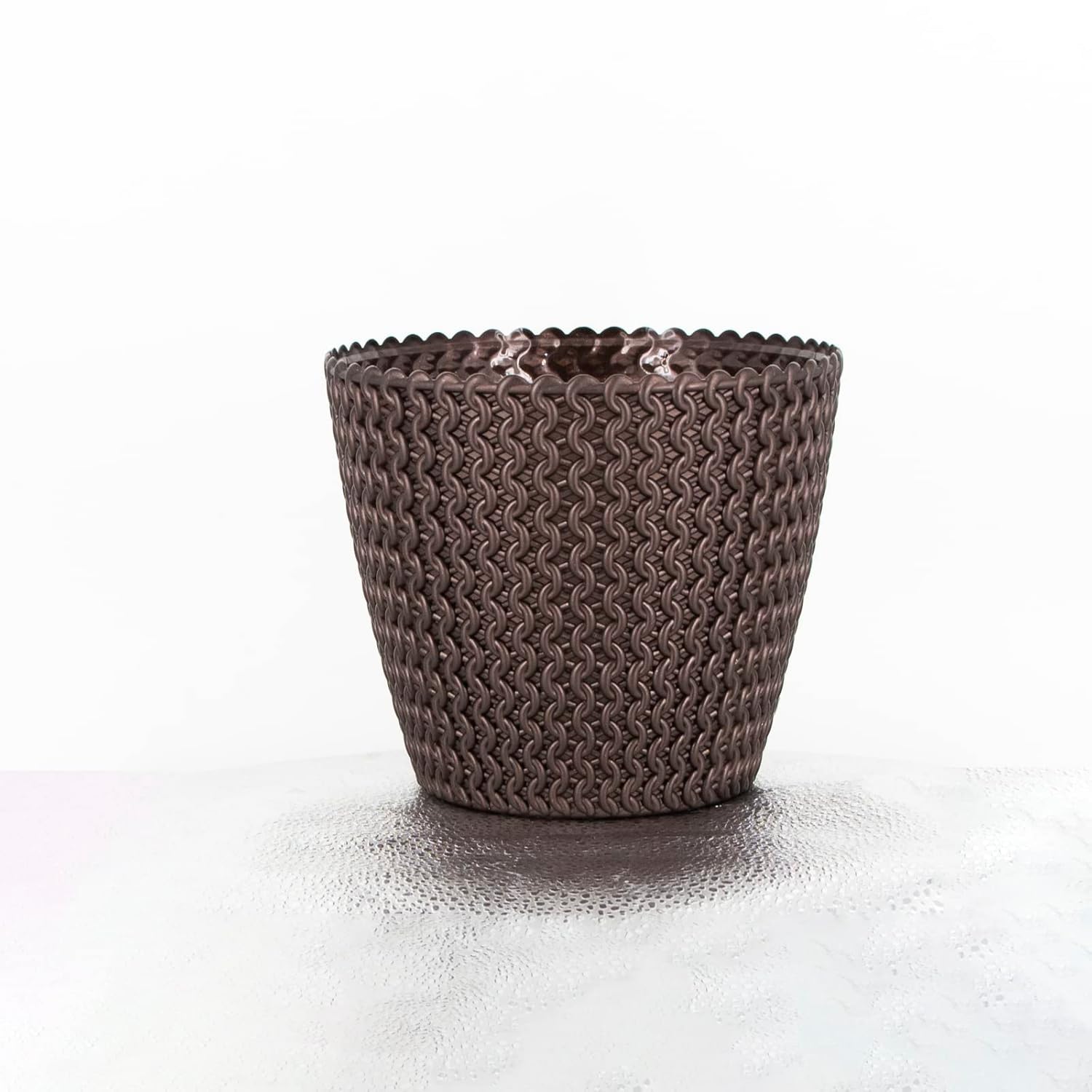 7 Inch Poppy Round Flower Pots  Set of 2