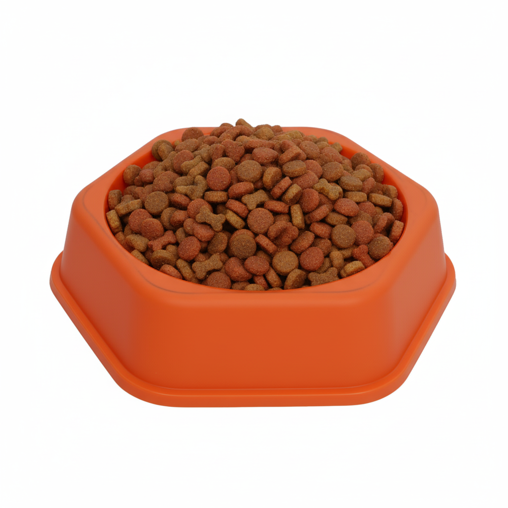 Pet Feeding Bowl – Anti-Slip Octagonal Base, 6.5 Inch (Set of 2)