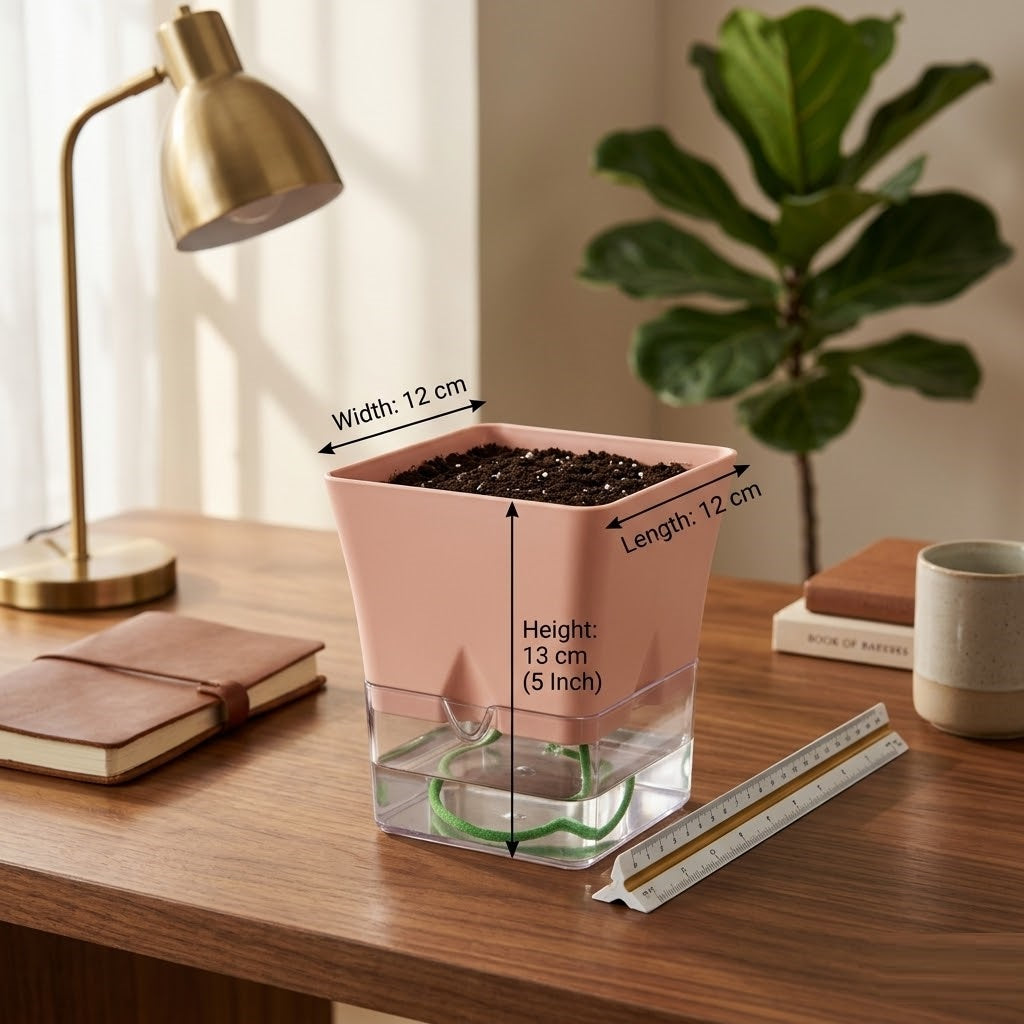 Austin 5-Inch Square Plant Pots Set of 2
