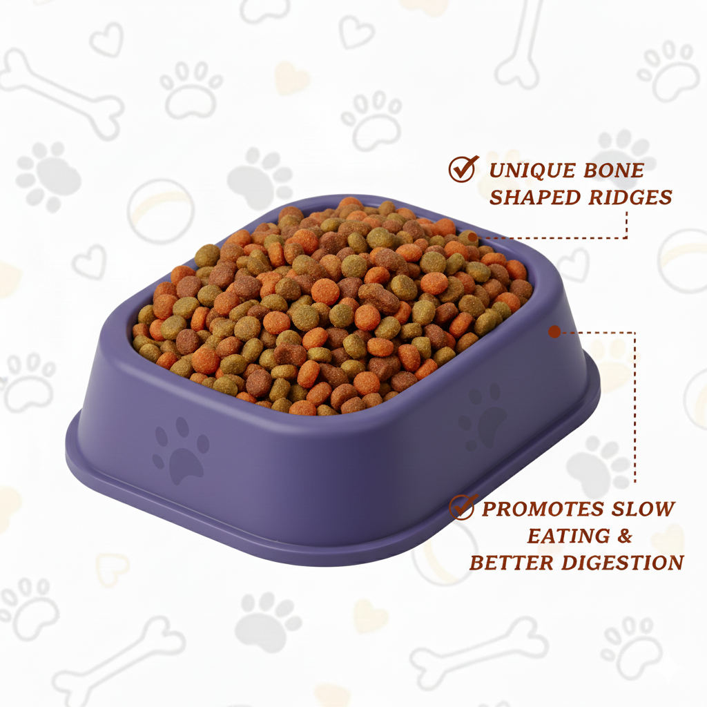 Square Pet Bowl Set – 7 Inch, Pack of 2