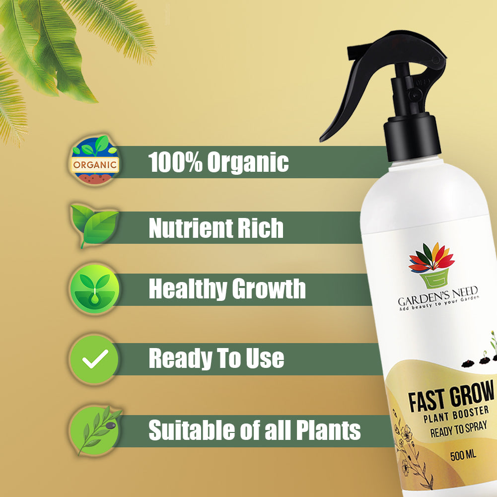 GARDEN'S NEED Fast Grow Plant Booster Spray – Ready to Use, 500ml