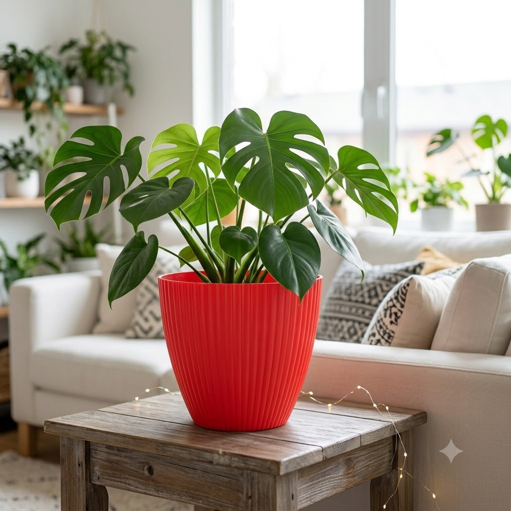 7 Inch (17.78 cm) Unique Design Round Shape Grand Planter Flower Pot Suitable for Indoor and Outdoor Use for Home/Office/Table/Garden/Balcony Decoration – Set of 5