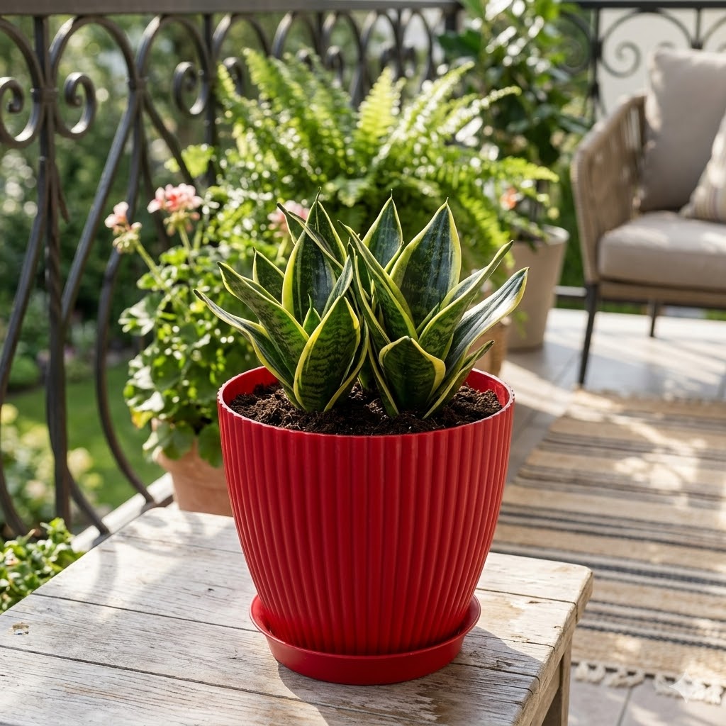 7 Inch (17.78 cm) Unique Design Round Shape Grand Planter Flower Pot Suitable for Indoor and Outdoor Use for Home/Office/Table/Garden/Balcony Decoration – Set of 5