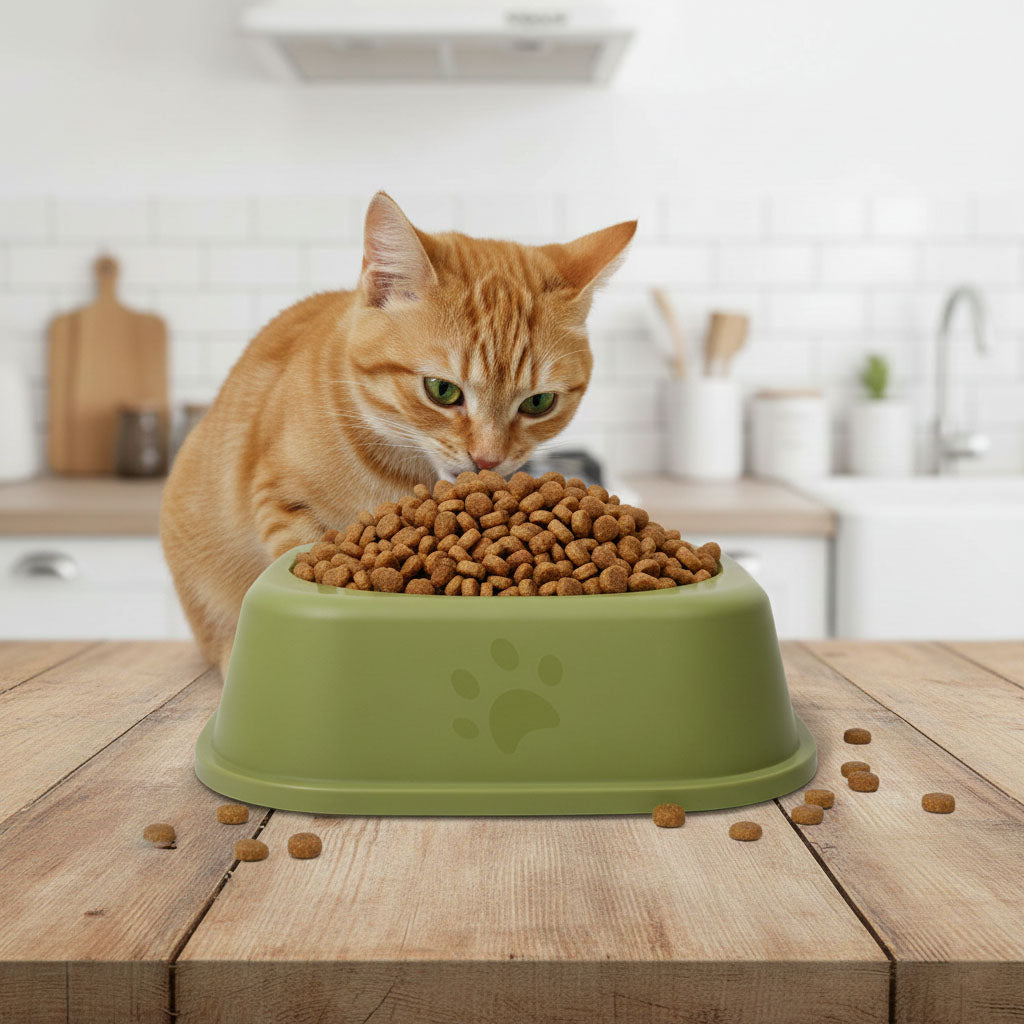 Square Pet Feeding Bowls, 8.5 Inch, Set of 2 – Anti-Slip Base, Non-Skid Dog & Cat Food Bowls