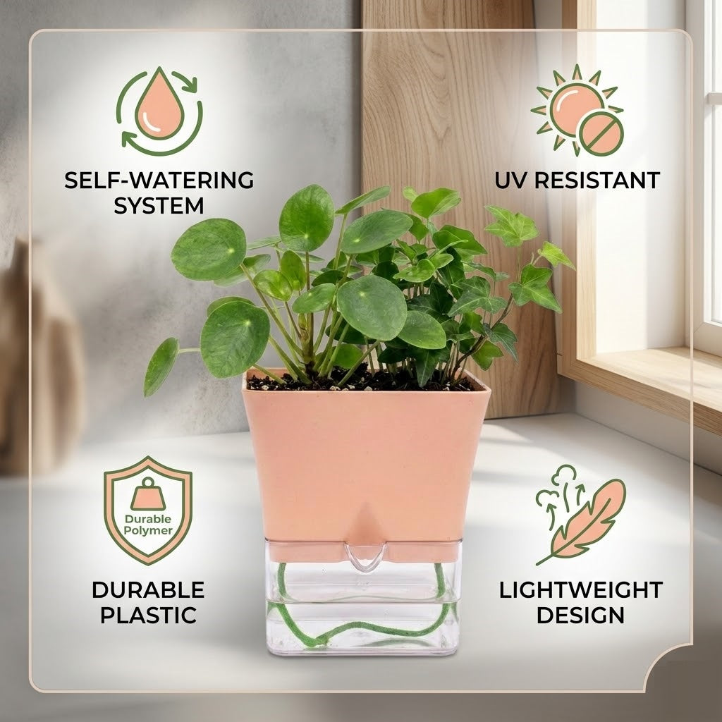 Austin 5-Inch Square Plant Pots Set of 2