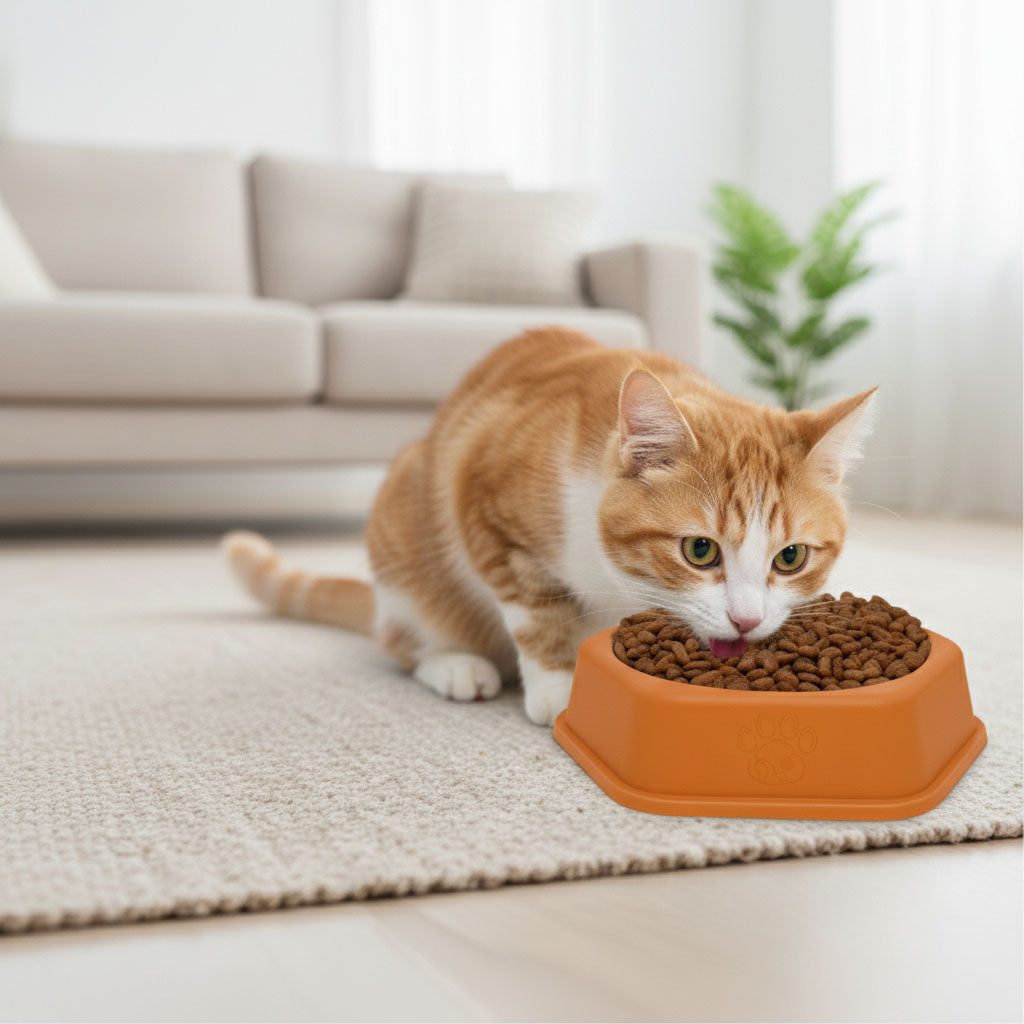 9-Inch Anti-Slip Octagonal Cat & Dog Bowl – Teal Blue