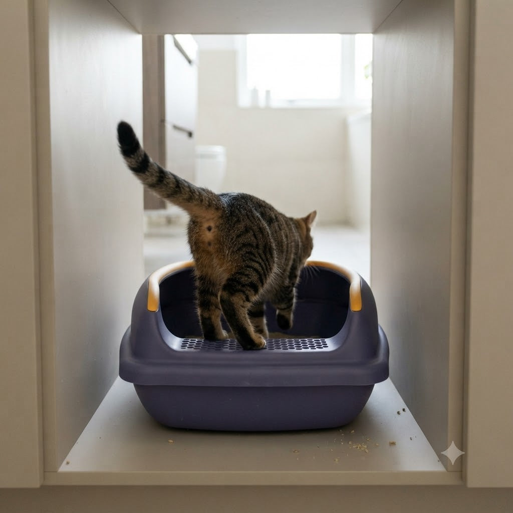 Cat Litter Box Small 14.5 Inch Violet with Scoop